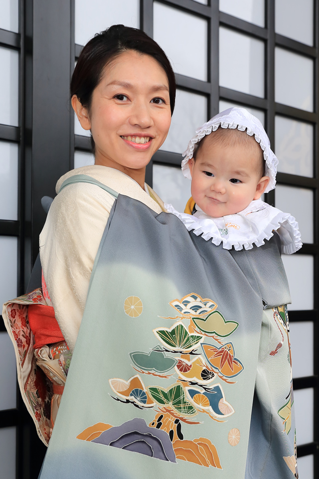 お宮参り 掛け着 男の子 美品 お宮参り 着物 長襦袢 セ祝い着 祝着-